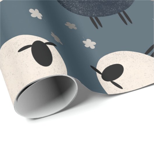 Schwarze Schafe Geschenkpapier (Rolleneckpunkt)