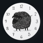 Schwarze Schafe Große Wanduhr<br><div class="desc">Uhr der schwarzen Schafe</div>