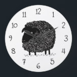 Schwarze Schafe Große Wanduhr<br><div class="desc">Uhr der schwarzen Schafe</div>