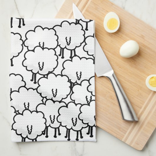 Schwarze Schafe Handtuch (Viertel Falte)