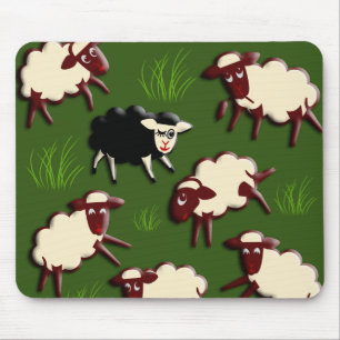 Schwarze Schafe in der Herde + Ihr Rückgrat. Mousepad