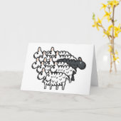 Schwarze Schafe Karte (Gelbe Blume)