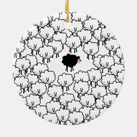 Schwarze Schafe Keramik Ornament (Hinten)