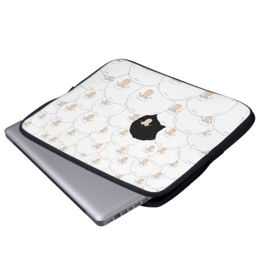Schwarze Schafe Laptopschutzhülle (Vorne Knopf)