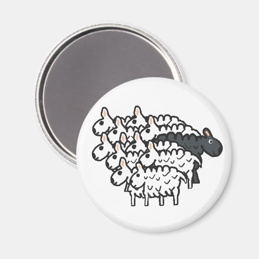Schwarze Schafe Magnet (Vorderseite/Rückseite)