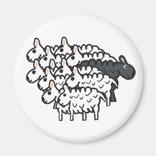 Schwarze Schafe Magnet (Vorne)