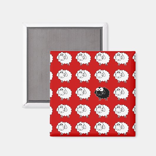 Schwarze Schafe Magnet (Vorderseite/Rückseite)
