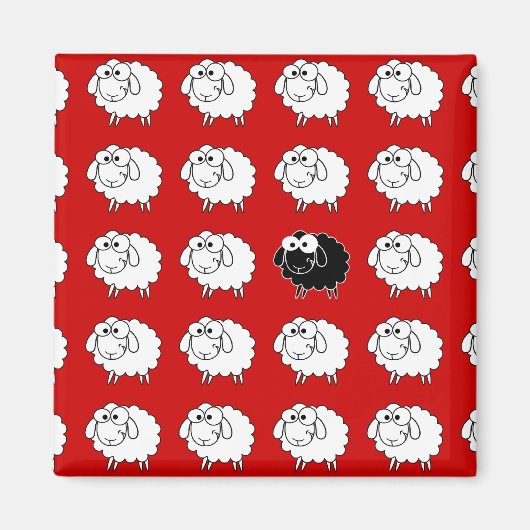 Schwarze Schafe Magnet (Vorne)