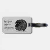 Schwarze Schafe mit anpassbarem Text Gepäckanhänger (Rückseite horizontal)