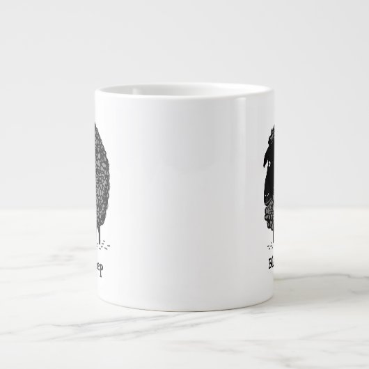 Schwarze Schafe mit benutzerdefiniertem Text Jumbo-Tasse (Vorderseite)