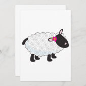 Schwarze Schafe mit weißer Wolle Einladung (Vorne/Hinten)