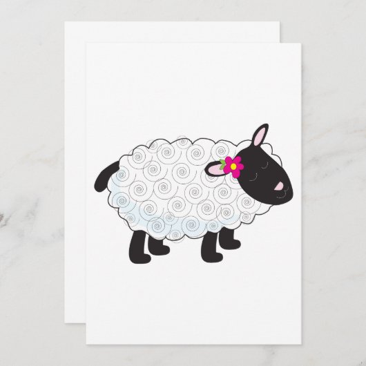 Schwarze Schafe mit weißer Wolle Einladung (Vorne/Hinten)