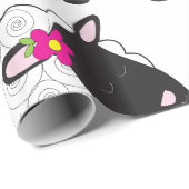 Schwarze Schafe mit weißer Wolle Geschenkpapier (Rolleneckpunkt)