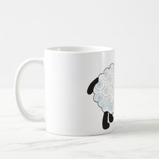 Schwarze Schafe mit weißer Wolle Kaffeetasse (Links)