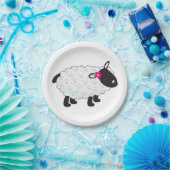 Schwarze Schafe mit weißer Wolle Pappteller (Party)