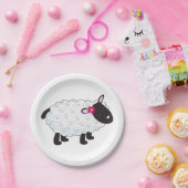 Schwarze Schafe mit weißer Wolle Pappteller (Party)