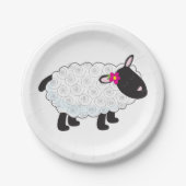 Schwarze Schafe mit weißer Wolle Pappteller (Vorderseite)