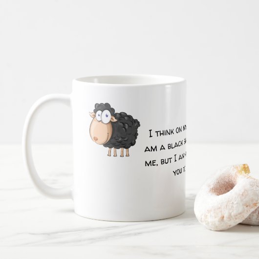 Schwarze Schafe, nicht die Wolfskaffee-Tasse Kaffeetasse (Mit Donut)