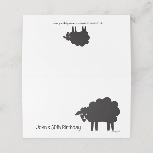 Schwarze Schafe Platzkarte (Außenseite Aufgefaltet)