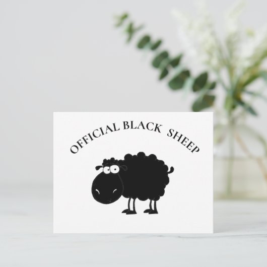 Schwarze Schafe Postkarte (Stehend Vorderseite)