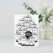 Schwarze Schafe Postkarte (Stehend Vorderseite)