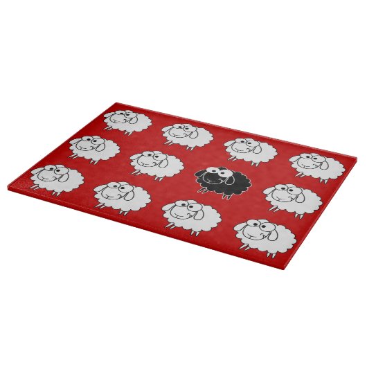 Schwarze Schafe Schneidebrett (Ecke)