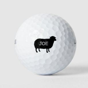 Schwarze Schafe Silhouette mit benutzerdefiniertem Golfball