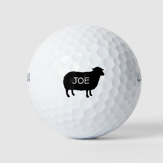 Schwarze Schafe Silhouette mit benutzerdefiniertem Golfball (Vorderseite)