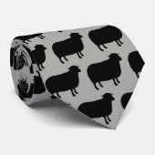 Schwarze Schafe Silhouetten Muster Krawatte (Gerollt)