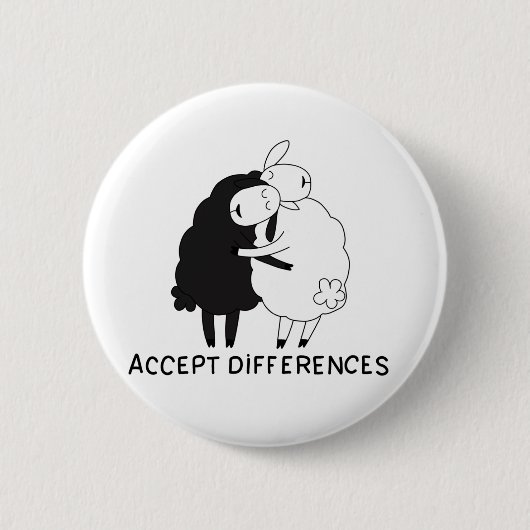 Schwarze Schafe und weiße Schafe Button (Vorderseite)