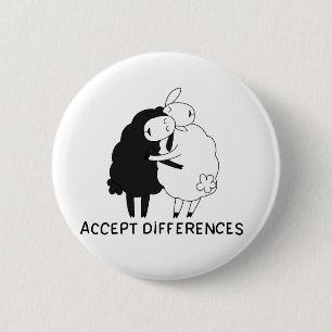 Schwarze Schafe und weiße Schafe Button
