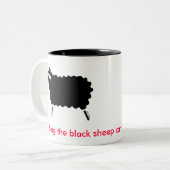 Schwarze Schafe Zweifarbige Tasse (Vorderseite Links)