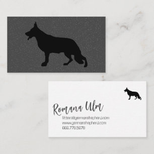 Schwarze Schäferhund-Illustration Visitenkarte