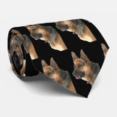 Schwarze Schäferhund-Krawatte Krawatte (Gerollt)