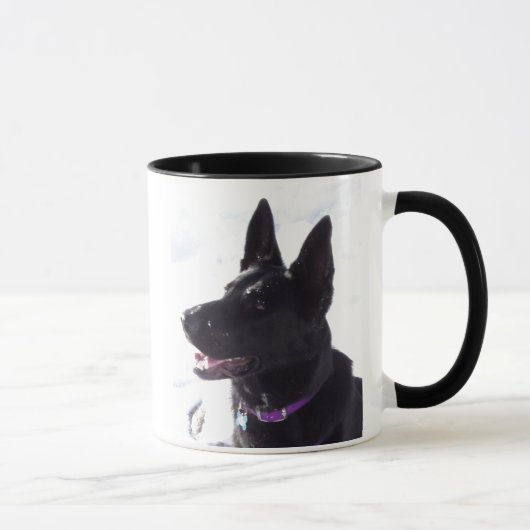 Schwarze Schäferhund-Tasse Tasse (Rechts)