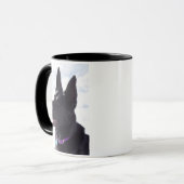 Schwarze Schäferhund-Tasse Tasse (Vorderseite Links)