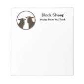 Schwarze Schafsausrüstung im Sepia Notizblock (Vorderseite)