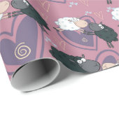 Schwarze Schafweiße Liebe Geschenkpapier (Rolleneckpunkt)