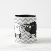 Schwarze Schafweiße Schafe Schwarz Combo-Tasse 11 Tasse (Zentrum)