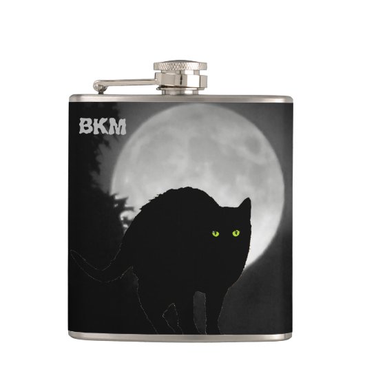 Schwarze Schälkatze beim Monsun Flachmann (Vorderseite)