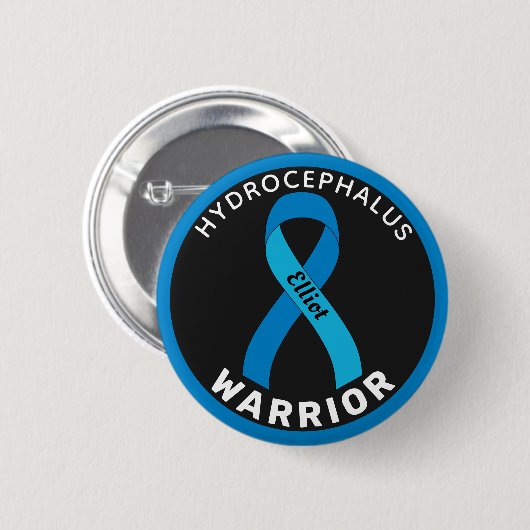 Schwarze Schaltfläche für den Hydrocephalus-Warrio Button (Vorne & Hinten)