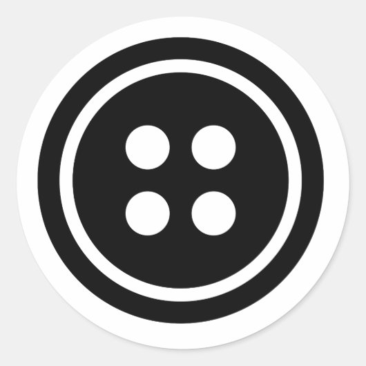 Schwarze Schaltfläche Runder Aufkleber (Vorderseite)
