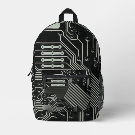 Schwarze Schalttafel der Technologie Bedruckter Rucksack (Vorderseite)