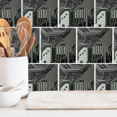 Schwarze Schalttafel der Technologie Fliese