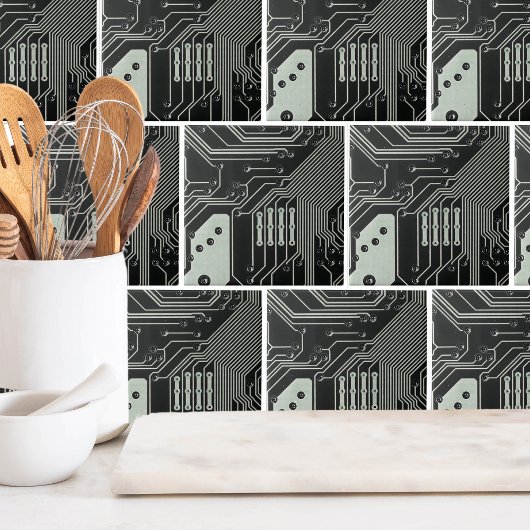 Schwarze Schalttafel der Technologie Fliese