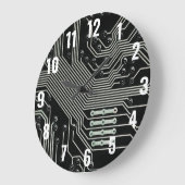 Schwarze Schalttafel der Technologie Große Wanduhr (Winkel)