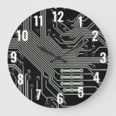 Schwarze Schalttafel der Technologie Große Wanduhr (Vorderseite)