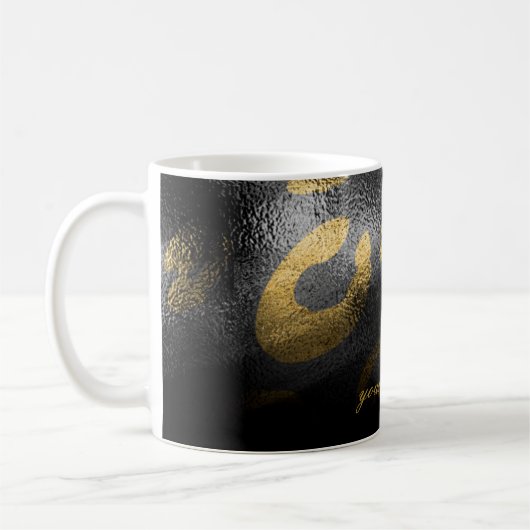 Schwarze Schatten & Leopard Print Exotic Chic Kaffeetasse (Links)