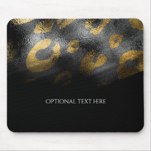Schwarze Schatten & Leopard Print Exotic Chic Mousepad