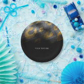 Schwarze Schatten & Leopard Print Exotisches Party Pappteller (Party)